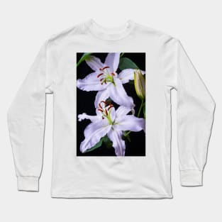 Two Beautiful White Lillies Long Sleeve T-Shirt